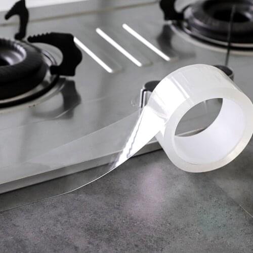 1 Roll Bathroom Accessories Self Adhesive Kitchen Tape Transparent Stickers Wall Corner Line Waterproof Ceramic Sticker PVC