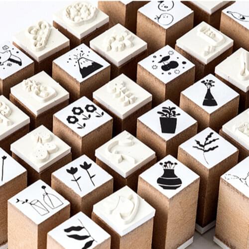 12 pcs/set Vintage animals plants foods stamp DIY wooden rubber stamps for scrapbooking stationery scrapbooking standard stamp