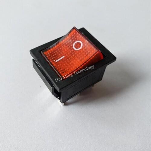 12pcs rocker switch 250V 16A Pole rocker switch 4P/6 Pin 2 gear KCD4-202 ON-OFF red/green illuminated rocker switch with light
