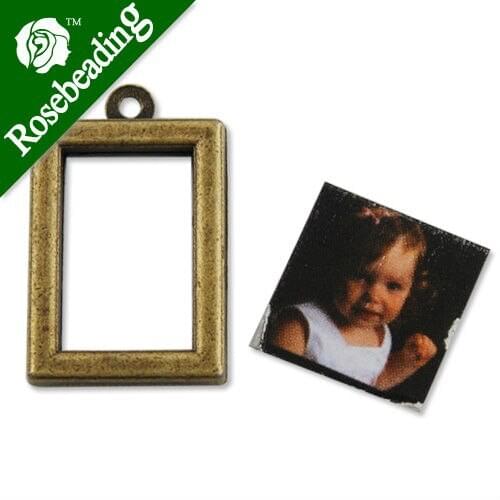 16*22MM Antique Bronze Plated Alloy Photo Frame Charm,suit 14*20mm photo ,Sold 20 Pcs per pkg