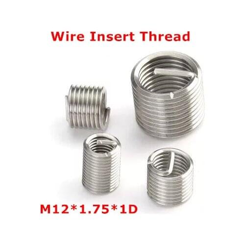 20pcs M12*1.75*1D Wire Thread Insert , M12 Screw Bushing , stainless steel Wire Screw Sleeve Thread Repair