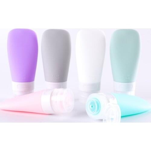 38/60/90ML Silica Gel Packaging Bottle Set Travel Sub-Bottling Set Travel Bottle Cosmetic Sub-Bottle Silicone Bottle Fan-Shaped