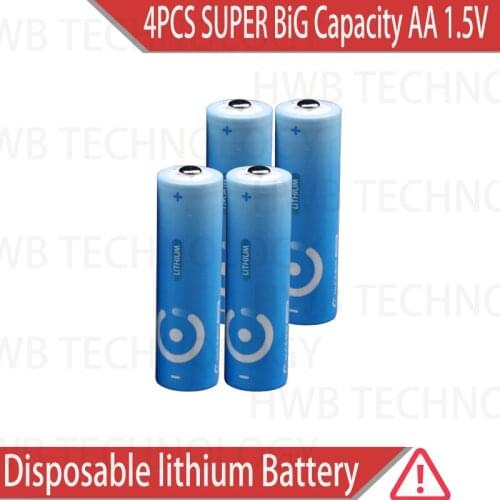 4 PCS/lot Brand New SUPER Big Capacity AA 1.5V lithium iron batteries.High power Long shelf life digital Camera, radio battery