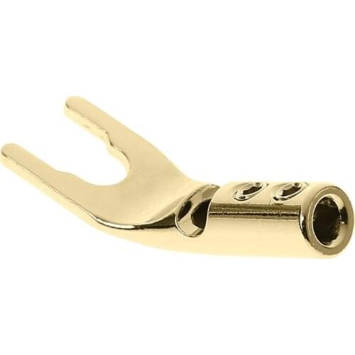 4PCS U/Y Shaped Rhodium/Copper Plated Banana Plugs Spade Fork Speaker Audio Wire Cable Connector Accessories