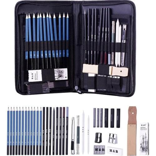 40pcs Set Sketching Pencils Drawing Sketch Kit Graphite For Artist Engineering Design DU55