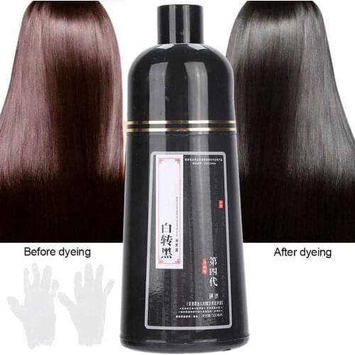 500ml Hair Color Cream Long Lasting Barber Black Coverage Hair Dyeing Cream Hair Dye Permanent Hair Dye Liquid With 2pcs Gloves