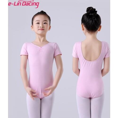Childrens Ballet Costumes Short Sleeve Comfortable Gymnastics Leotard for Kids Cottom Danc Wear Ballerina Training Bodysuit