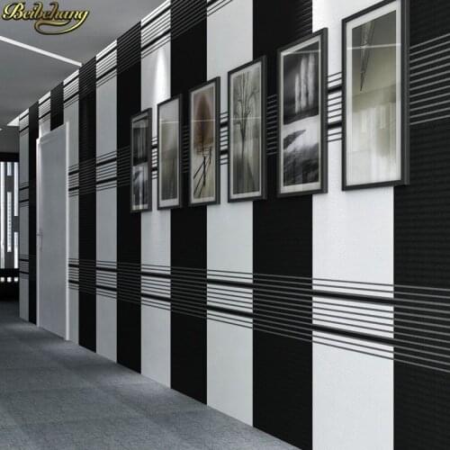 Beibehang High-grade modern simple vertical striped black and white high-grade wallpaper bedroom living room TV backdrop wall