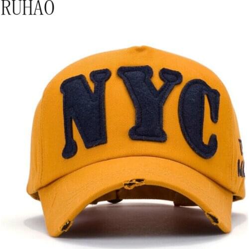 RUHAO Brand NYC Cotton Baseball Cap Men Women Embroidery Letter Snapback Hat Casquette Summer Sports USA Hip Hop Cap Gorras