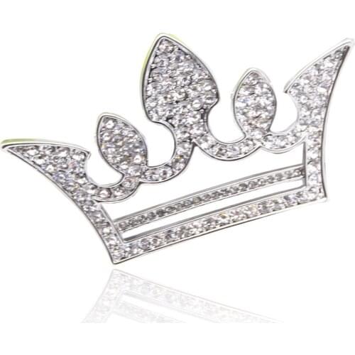 NEW Royal Simulation Jewelry Crown Brooch Pin Up For Women Crystal Broches Brooches Hollow Rhinestone Lapel Pins Bridal Jewelry