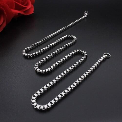 High Quality Width 1.5mm/ 2mm/3mm 316L Stainless Steel silver color uban Chain Waterproof Men Curb Link Necklace Various Sizes