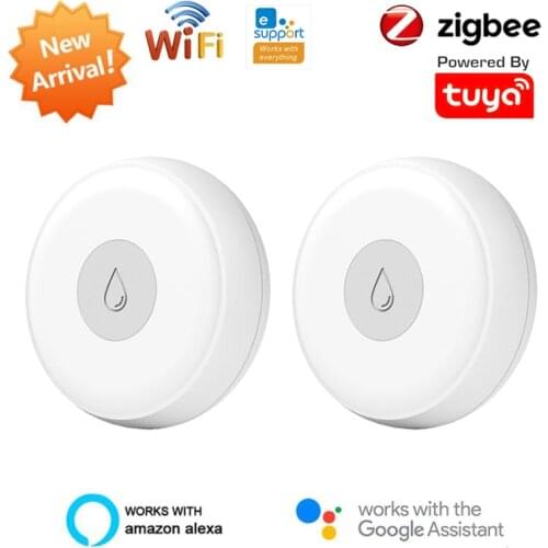Tuya ZigBee Home Alarm Water Leakage Alarm WIFI Water Leak Sensor Detector Flood Alert Need Gateway Work with Alexa Google Home