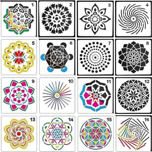 DIY Mandala Auxiliary Layering Drawing Template Airbrush Painting Stencil Reusable Template DIY Decor Mandala Drawing Template