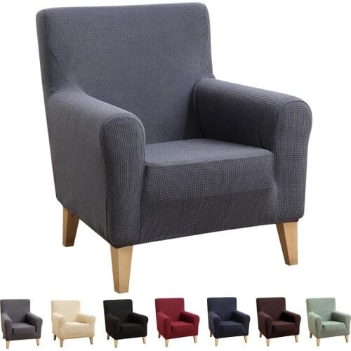 Chair Cover Elastic Sofa Slipcover Armchair Home Single Seat Cover Arm Chair Solid Furniture Protector Stretch Chair Case D30
