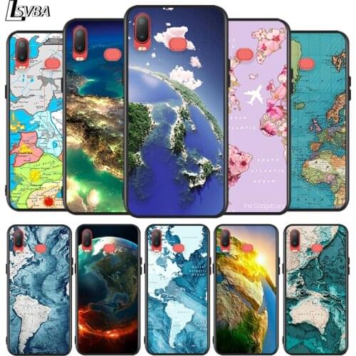 Global the Map for Samsung Galaxy A9S A8S A6S A9 A8 A7 A750 A6 A5 A3 Plus Star 2018 2017 2016 Black Phone Case