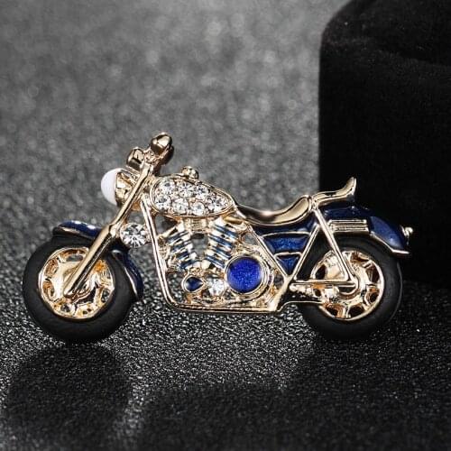 Statement Motorcycle Brooch For Men Jewelry Perfect Gold-color Red Enamel Brooches Girls Kids Gifts Jewelry Broches