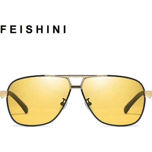 Quality Day Night Vision Goggles Driver Eyeglasses Polarized Sunglasses Men Yellow Car Driving Glasses Photochromic Outdoors