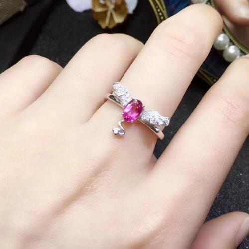 Imp pink Topaz gemstone ring 925 silver jewelry natural gem bat shape halloween gift child present big sale wholesale shop