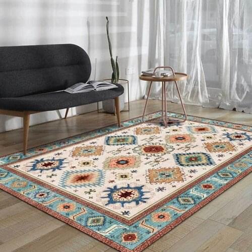 European-Style Rug Geometric Box Stitching Morocco Bohemian National Wind Color Striped Carpet Living Room Bedroom Bed Blanket