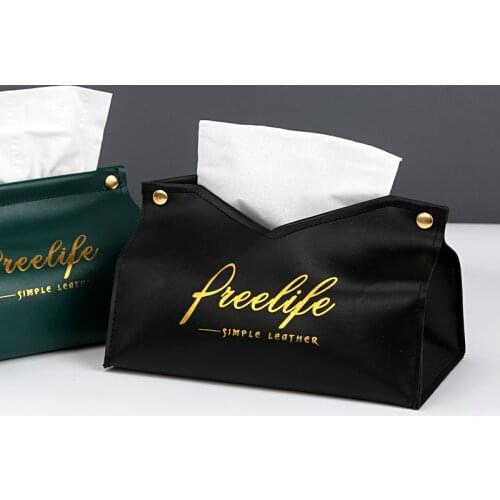 Creative Desktop PU Leather Tissue Box Car Paper Box Living Room Kitchen Storage Case Napkin Papers Bag Holder Home Decoration