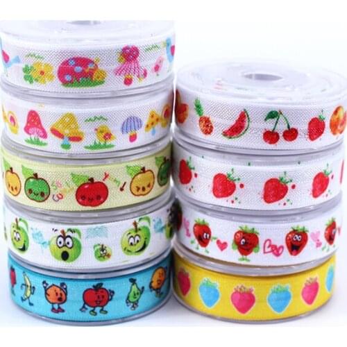5/8" heat transfer Fruit series foe elastic ribbon 100 yards per roll