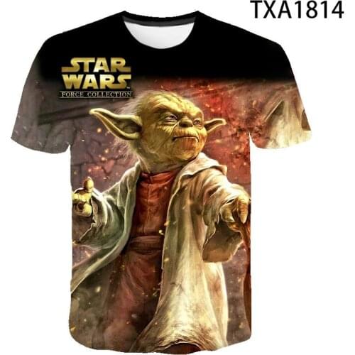 Summer Star Wars Movie Yoda Baby 3D Print T Shirt Short Sleeve Men Women Children Casual Streetwear Boy Girl Kids Cool Tops