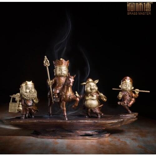 Copper master copper ornaments "happy journey" (incense) copper incense burner Home Furnishing crafts