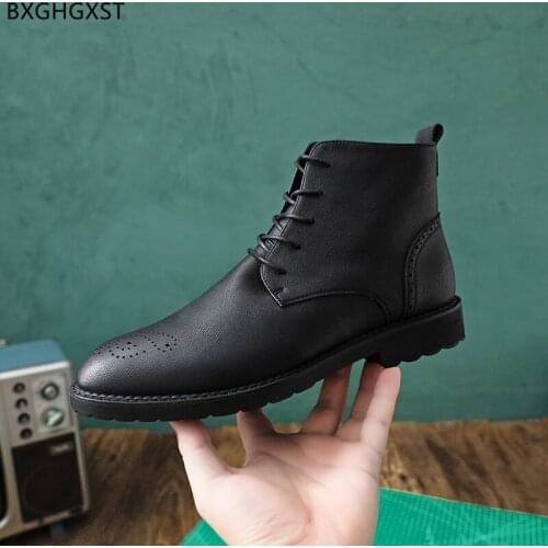 Motorcycle Boots for Men Male Luxury Brand Shoes Men Ankle Boots Men Martin Boots for Man 2021 Leather Casual Shoes Man Zapatos