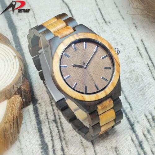 2021 Zebra Olive Wooden Watches for Men Wrist Watch and Popular Create Men Watch Waterproof Dropshipping