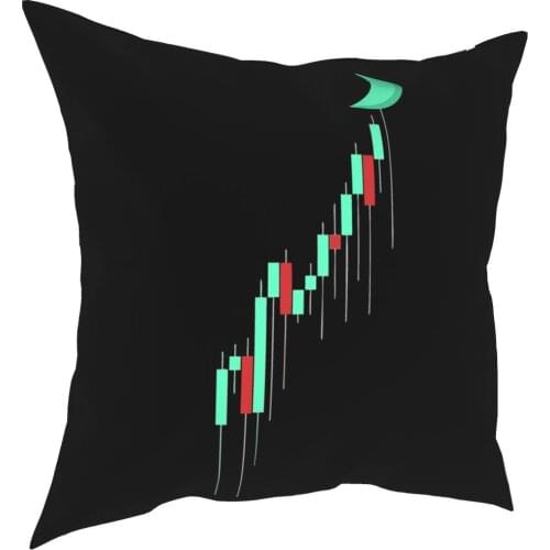Crypto Candle To The MOON Cryptocurrency Pillowcover Decoration Cushions Throw Pillow for Home Polyester Double-sided Printing
