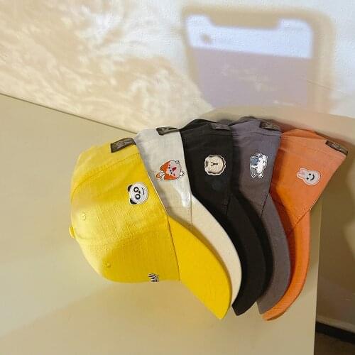 New Children Hat Cute Cartoon Animal Cap Cloth Paste Boys Girls Visor Caps Candy Color Korean Version Of Baseball Caps For Kids