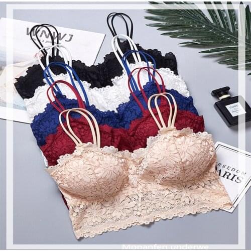 New Arrivals In 2020 Push Up Wireless Lace Bra Tops Womens Plus Size Bralette Underwear Sexy Full Cup Hot Sale