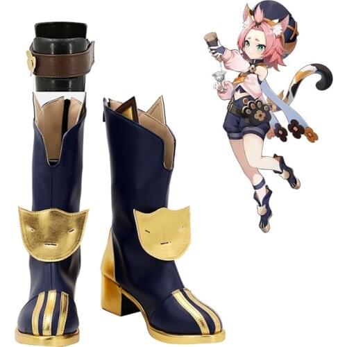 Genshin Impact Diona Game Cosplay Shoes Boots Halloween Costume Props Custom Made