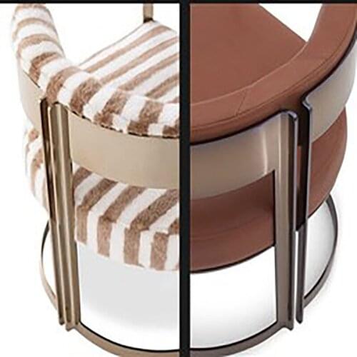 Light luxury dining chair high-end designer living room home restaurant stainless steel simple modern nordic fabric backrest