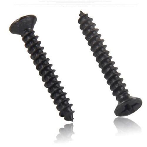 Phillips Flat Head M2 M3 Sheet Metal Screws Black Oxide Electronic screws fully threaded screws Qty 100