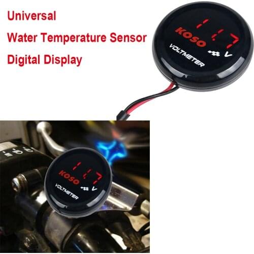 Motorcycle Universal Round Mini Water Temperature Meter Sensor Gauge Thermometer Digital Display LCD E.G. For Yamaha Xmax NMAX