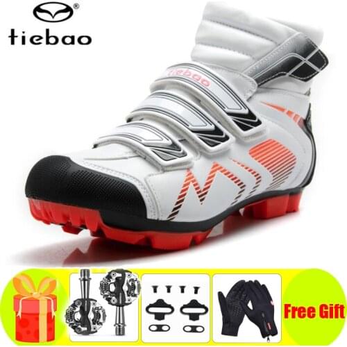 TIEBAO Winter Cycling Shoes Zapatillas Ciclismo Mtb Bicicleta SPD Pedals Riding Bicycle Self-Locking Women Sneakers Men