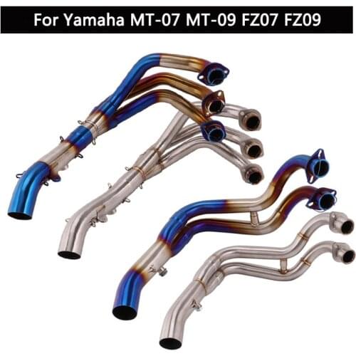 51 mm Exhaust System for Yamaha MT-07 MT-09 FZ07 FZ09 Motorcycle Header Mid Link Pipe Slip On Stainless Steel Delete Catalyst