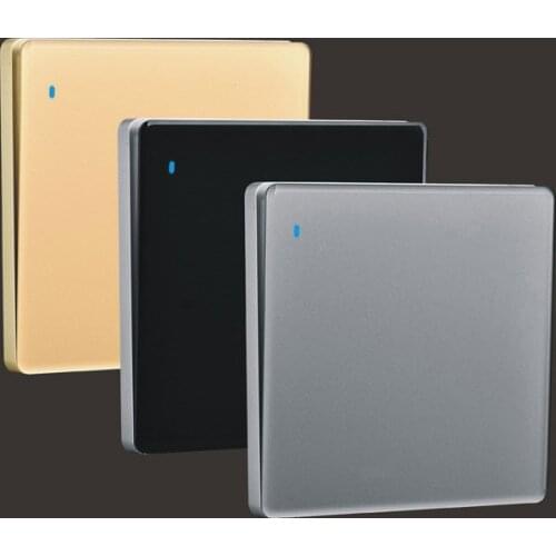 1/2/3/4 Gang 1 Way Wall Switch Luxury Tempered Glass Panel Push Button Switch Interruptor Home Light Switch With LED Indicator