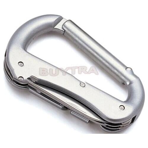 1PCS Multi Function Carabiner with Screw Driver Bottle Opener Knife Outdoor Tools Random Color