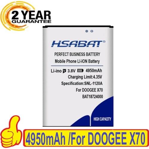 100% Original HSABAT 4950mAh BAT18724000 Battery For DOOGEE X70