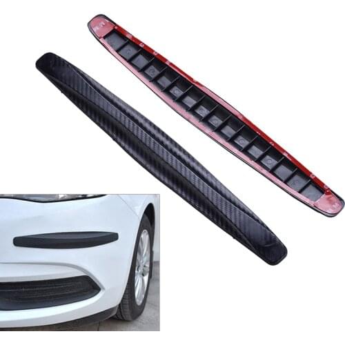 2pcs/set Universal Car Front Rear Bumper Protector Carbon Fiber Auto Guard Corner Anti-collision Strip Sticker Auto Accessories