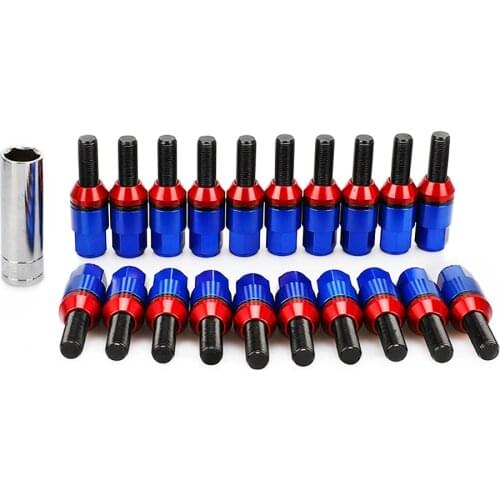 20PCS Steel Taper cone seat Wheel Bolts Lug Nuts with caps for bolts &sleeve M12X1.25 M12X1.5 M14*1.25 M14*1.5 lug bolt For BMW
