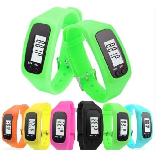400pcs Digital LCD Pedometer Smart Multi Watch silicone Run Step Walking Distance Calorie Counter