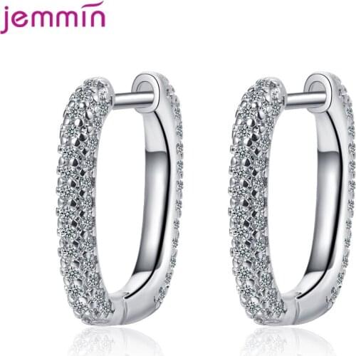 925 Sterling Silver Korean New Trendy Black Platinum Hoop Earrings Temperament Simple Charm Elegant Jewelry Accessories