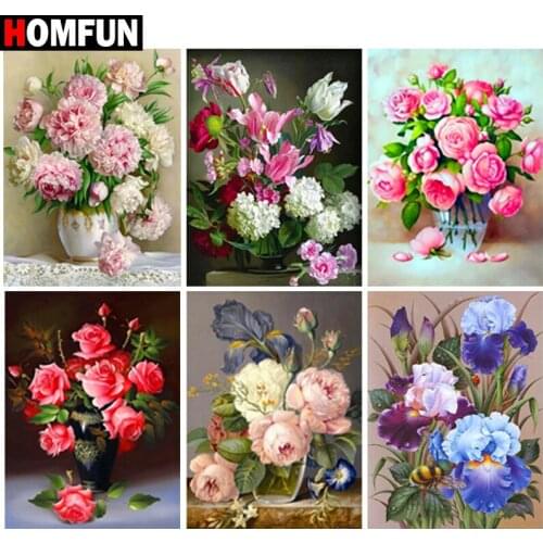 HOMFUN Full diamond Painting "Flower landscape" Resin Drill Embroidery 5D Diy Diamond Painting Handmade Cross Stitch gift