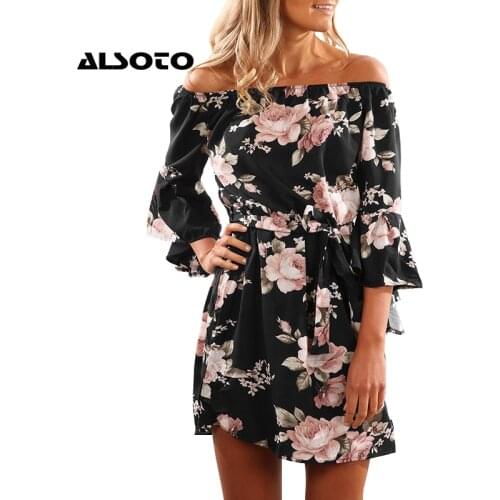Alsoto Off-the-shoulder Summer Dresses