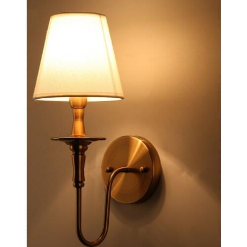 American Wrought Iron Wall Lamp Living Room Bedroom Bedside Lamp Mirror Front Lamp Single Head Wall Lamp Aisle Lamp