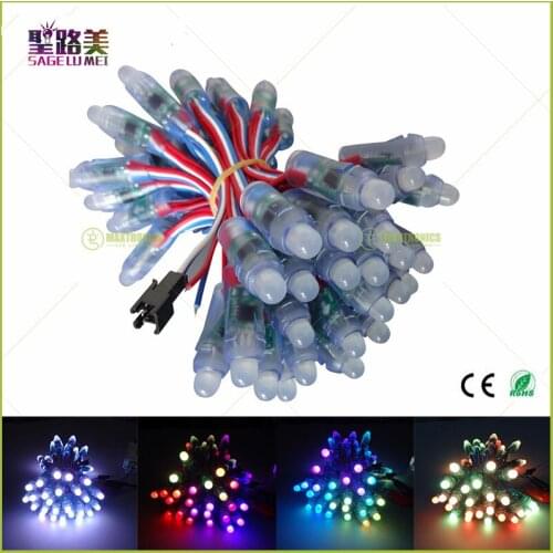 Free delivery 50 pieces/batch LED module string lighting waterproof digital full-color LED pixel lights DC12V 12MM WS2811 2811 I