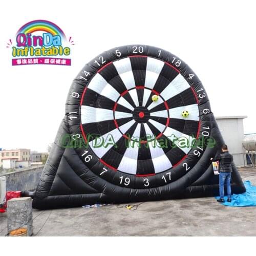 Free shipping outdoor sport games inflatable football kick darts board soccer dart game with sticky dartboards